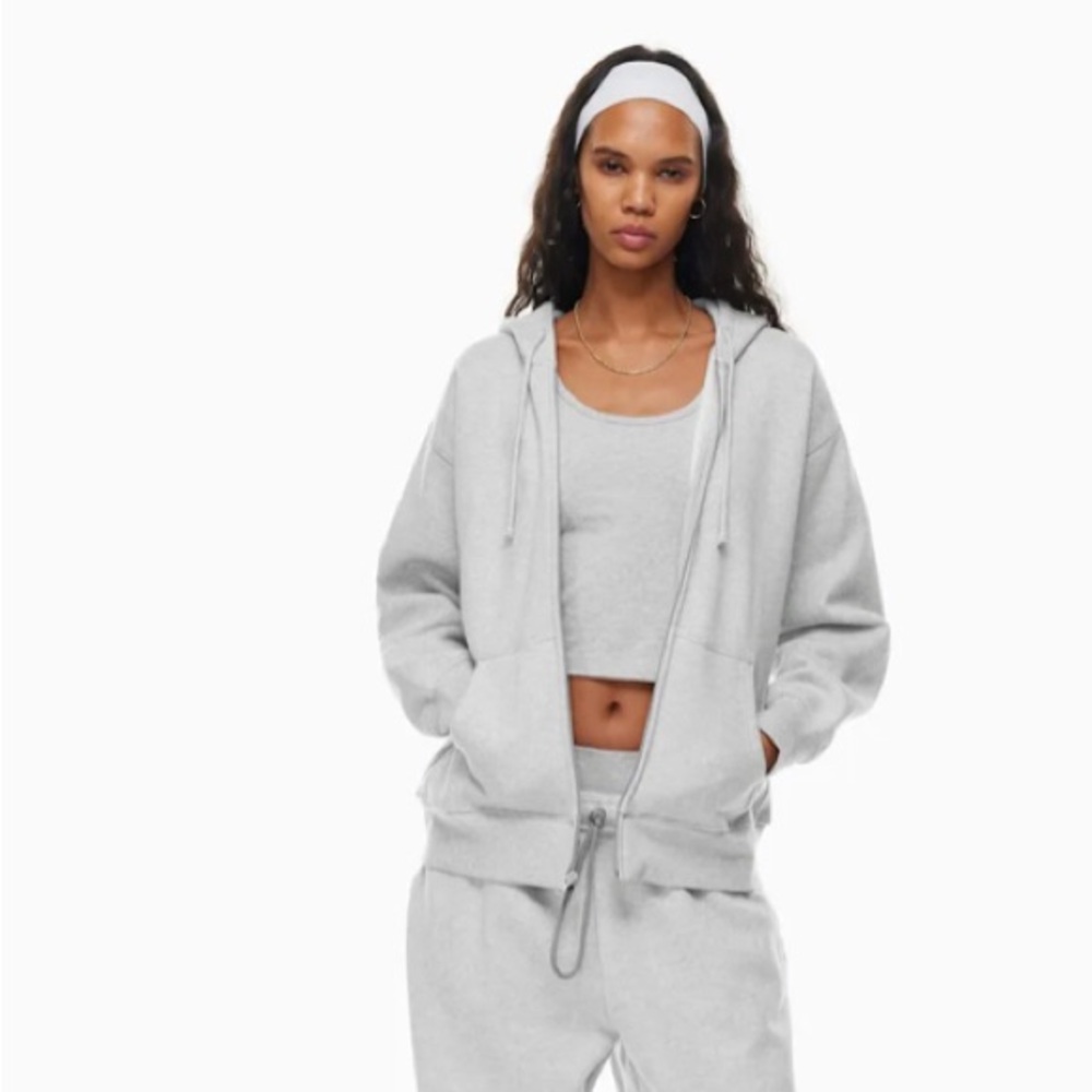 TNA cozy fleece boyfriend hoodie grey size xs